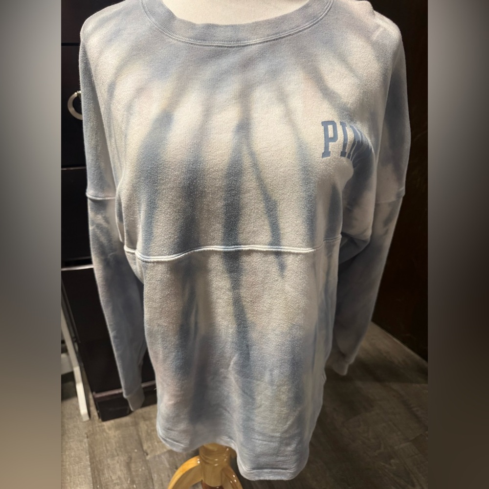 PINK Victoria's Secret tye dye blue Sweatshirt